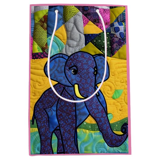 Fun Baby elphant - Quillike design Medium Cadeauzakje (Voorkant)
