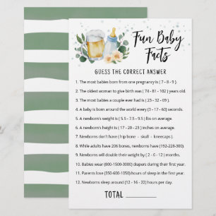Fun Baby Facts Game Greenery Baby breekt