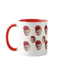 Fun Baby Kinderen Familie Gezicht 2 Foto's Mok