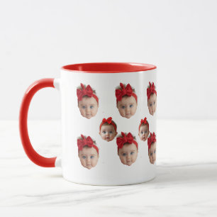 Fun Baby Kinderen Familie Gezicht 2 Foto's Mok