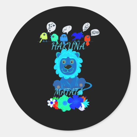 Fun Baby Lion Simba Kenya Mara Safari Ronde Sticker (Voorkant)