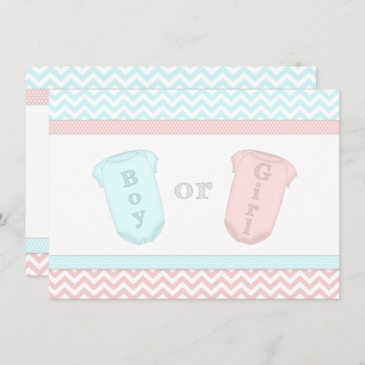 Fun Baby One Piece Gender Reopenbaart de uitnodigi Kaart (Voorkant / Achterkant)