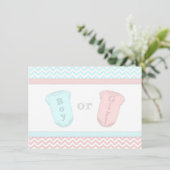 Fun Baby One Piece Gender Reopenbaart de uitnodigi Kaart (Staand voorkant)