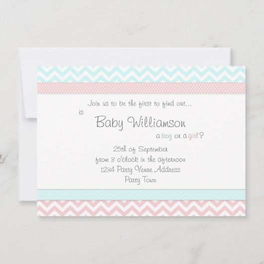 Fun Baby One Piece Gender Reopenbaart de uitnodigi Kaart (Achterkant)