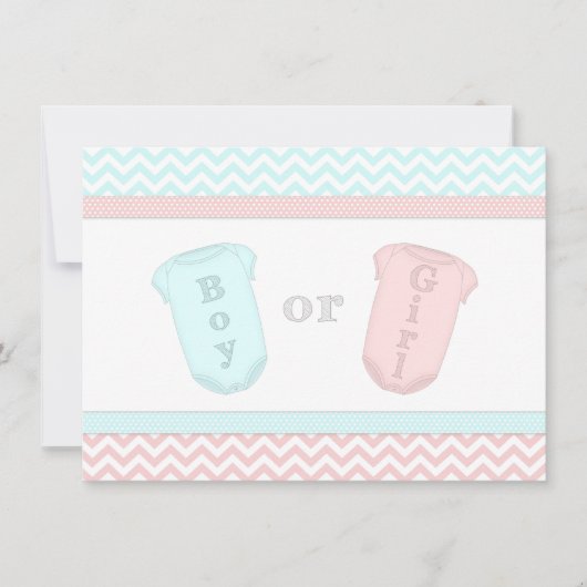 Fun Baby One Piece Gender Reopenbaart de uitnodigi Kaart (Voorkant)