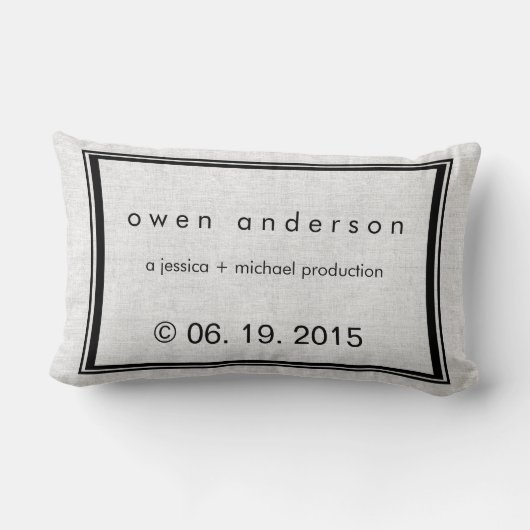 Fun Baby's Name Born Date Kussen (Achterkant)