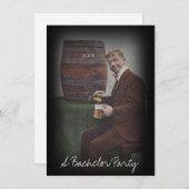 Fun  Bachelor Party Keg Tap Guy Uitnodiging (Voorkant / Achterkant)