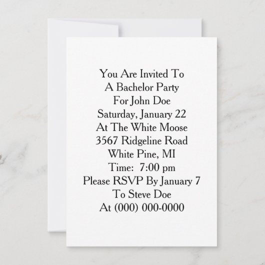 Fun  Bachelor Party Keg Tap Guy Uitnodiging (Achterkant)