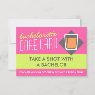 Fun Bachelorette DARE spel kaart - neem een shot