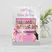 Fun Bachelorette Party Invitation Kaart (Staand voorkant)