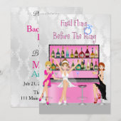 Fun Bachelorette Party Invitation Kaart (Voorkant / Achterkant)