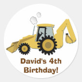 Fun Backhoe Construction Personated Sticker (Voorkant)