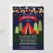 Fun Backyard Camp Out Birthday Party Invitation Kaart (Voorkant)