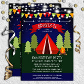 Fun Backyard Camp Out Birthday Party Invitation Kaart