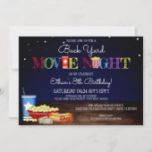 Fun Backyard Movie Night Birthday Party Kaart (Voorkant)