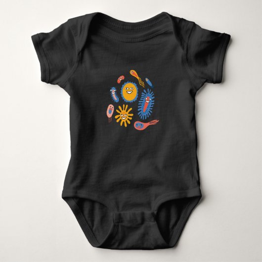 Fun Bacteria Microbiology Chemistry Romper (Voorkant)