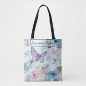 Fun Bag-ging Butterfly, Waterverf, Pastel Kleuren Tote Bag (Voorkant)