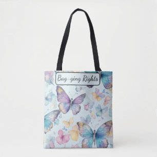 Fun Bag-ging Butterfly, Waterverf, Pastel Kleuren Tote Bag
