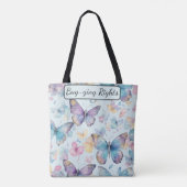 Fun Bag-ging Butterfly, Waterverf, Pastel Kleuren Tote Bag (Achterkant)
