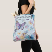 Fun Bag-ging Butterfly, Waterverf, Pastel Kleuren Tote Bag (Dichtbij)
