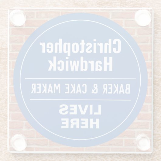 Fun Baker & Cake Maker Wall Plaque STyle Glazen Onderzetter (Achterkant)