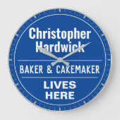 Fun Baker & Cake Maker Wall Plaque Style Grote Klok (Voorkant)