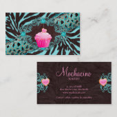 Fun Bakery Visitekaartje Cupcake Zebra BBP (Voorkant / Achterkant)