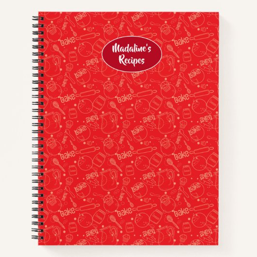 Fun Bakeware Utensil Illustratie Notitieboek (Voorkant)
