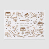 Fun Baking Cooking Utensils Woodgrain Cake Bakery Tissuepapier (Voorkant)