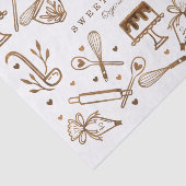 Fun Baking Cooking Utensils Woodgrain Cake Bakery Tissuepapier (Detail)