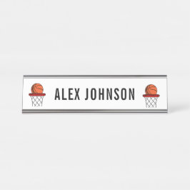 Fun Ball & Basket Basketbal Speler Coach Aangepast Bureau Naambordje