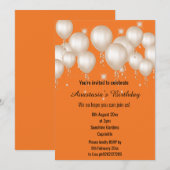 FUN BALLOON BRIGHT ORANJE BIRTHDAY KAART (Voorkant / Achterkant)