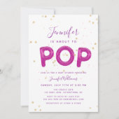 Fun Balloon  Roze Paars Baby shower Kaart (Voorkant)