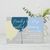 Fun Balloons Blue Boy Baby shower Kaart (Staand voorkant)