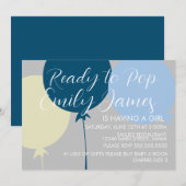 Fun Balloons Blue Boy Baby shower Kaart (Voorkant / Achterkant)