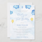 Fun Balloons Christening First Birthday Party Kaart (Voorkant)