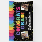 Fun Balloons Gold Confetti Afstudeerder Foto's Afs Spandoek (Verticaal)