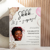 Fun balloons gouden witte fotoverrassing Sweet 16 Kaart