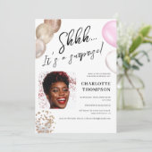 Fun balloons gouden witte fotoverrassing Sweet 16 Kaart (Staand voorkant)