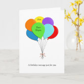 Fun Balloons-Happy 30th Birthday Wenskaart Kaart (Gele Bloem)