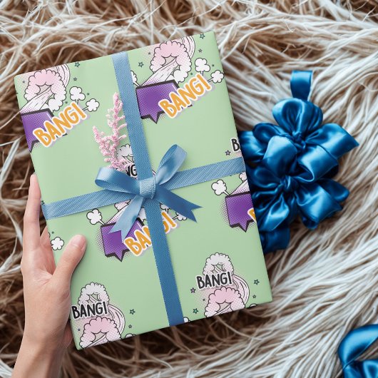 Fun bang Stripstijl trendy cadeau Cadeaupapier