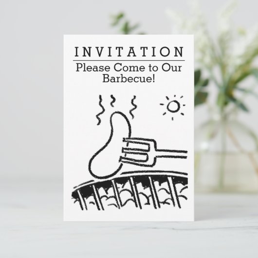 Fun Barbecue Uitnodiging (Staand voorkant)