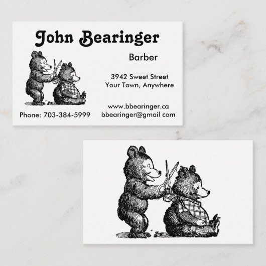 Fun Barber Visitekaartje (Voorkant / Achterkant)