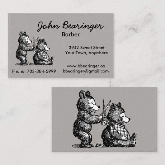 Fun Barber-Visitekaartje - Klaar om aan te passen Visitekaartje (Voorkant / Achterkant)