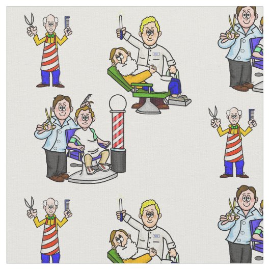 Fun Barbers Fabric Materiaal Stof (Close Up)