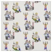 Fun Barbers Fabric Materiaal Stof (Swatch)