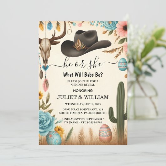 Fun Barn Pet Boerderij Film USA Cowboy Genderonthu Kaart (Staand voorkant)