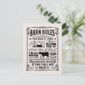 Fun Barn rules add message guest Briefkaart (Staand voorkant)