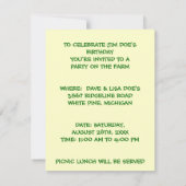 FUN BARNYARD BOERDERIJ PARTY PEACOCK & HOG INVITAT KAART (Achterkant)