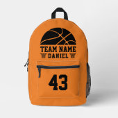 Fun Basketbal Bal Custom Speler Naam Team Bedrukte Rugzak (Voorkant)